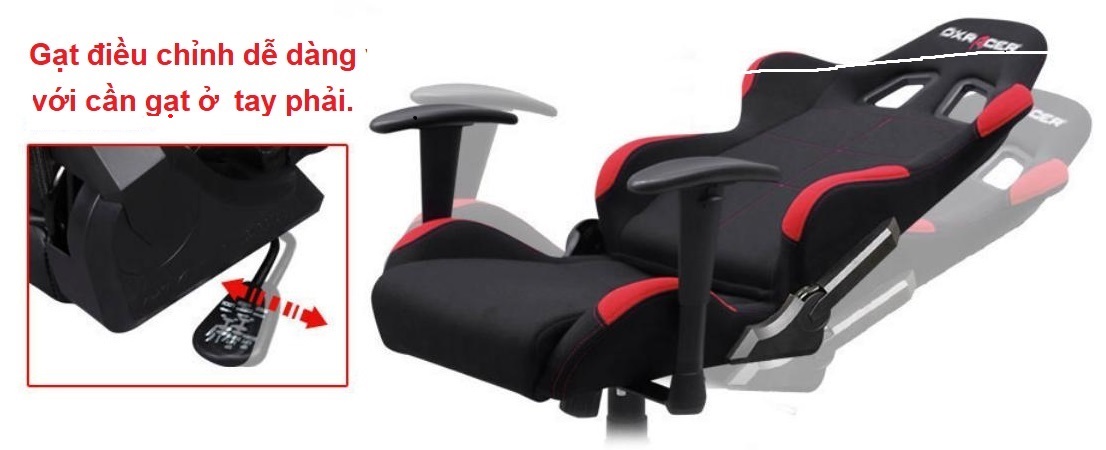 Ghế DXRACER GAMING CHAIR - King GC-K06-NR-S1 (OH/KS06/NR) có thể dễ dàng tuỳ chỉnh lưng